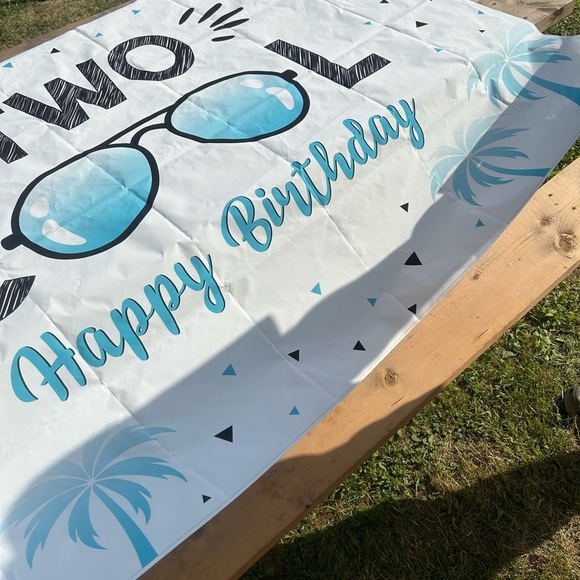 Happy Birthday Banner with Sunglasses Design - Picture 1 of 4